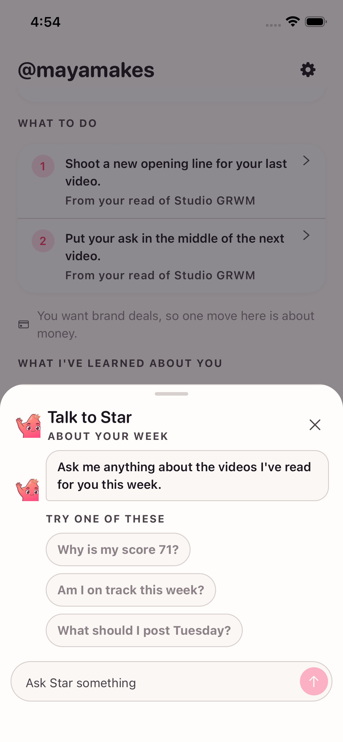 A chat with Star about the videos she has read this week